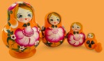 Матрёшка Софья оранжевая (5 мест)