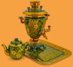 Набор электрический Хохлома зелёная (форма рюмки, 3л)