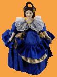 Кукла на чайник для самовара Европа синее платье (фарфор)