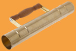 Труба для самовара 42 мм деревянная ручка из липы (матовая латунь, прямая)