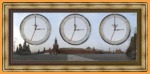 Часы с панорамным видом Красная площадь 3 циферблата (30*70 см)