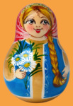 Матрёшка неваляшка круглая Ромашки (модель №2)